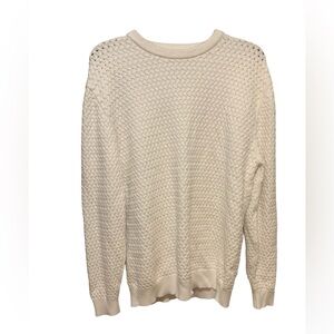 COOFANDY size XL Men’s pullover knitted crew neck‎ sweater. Bright white
